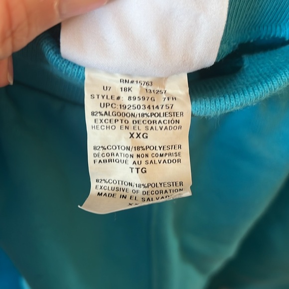 Men’s aqua blue elastic waistband with drawstring, 2XL. Has pockets - Picture 5 of 5